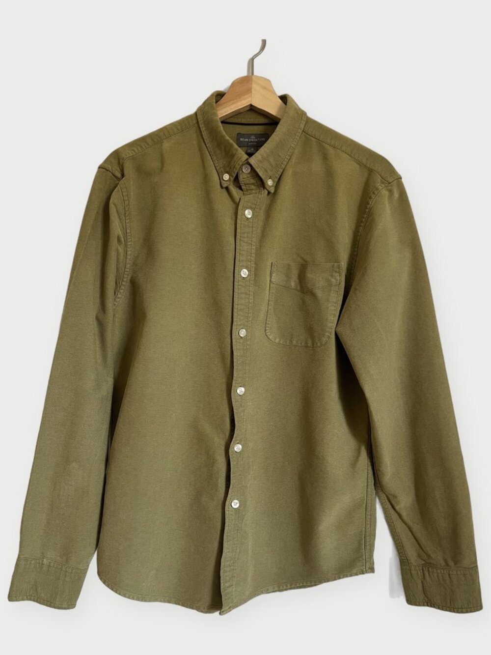 L.L.Bean Signature Slim Fit Oxford Button Down Olive Men's M